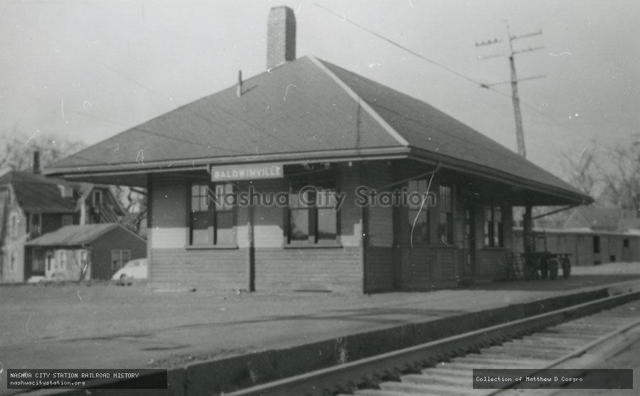 Postcard: Boston & Maine Railroad Station, Baldwinville, Massachusetts